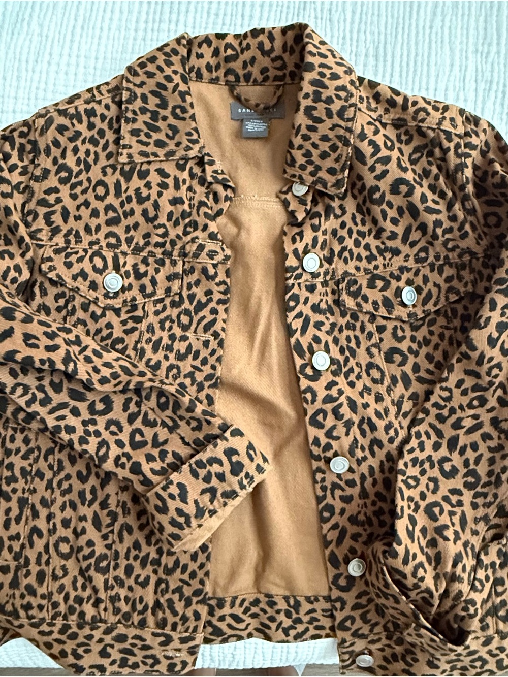 Sanctuary Leopard Print Jean Jacket in Brown and Black